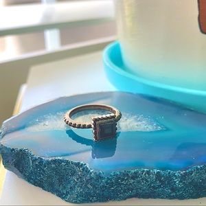 Vintage black square ring